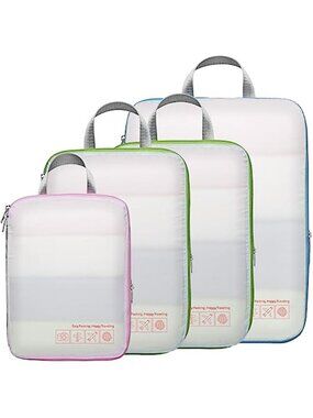 Compression Packing Cubes Set Travel Luggage Organizer Bags Suitcase Space Saver